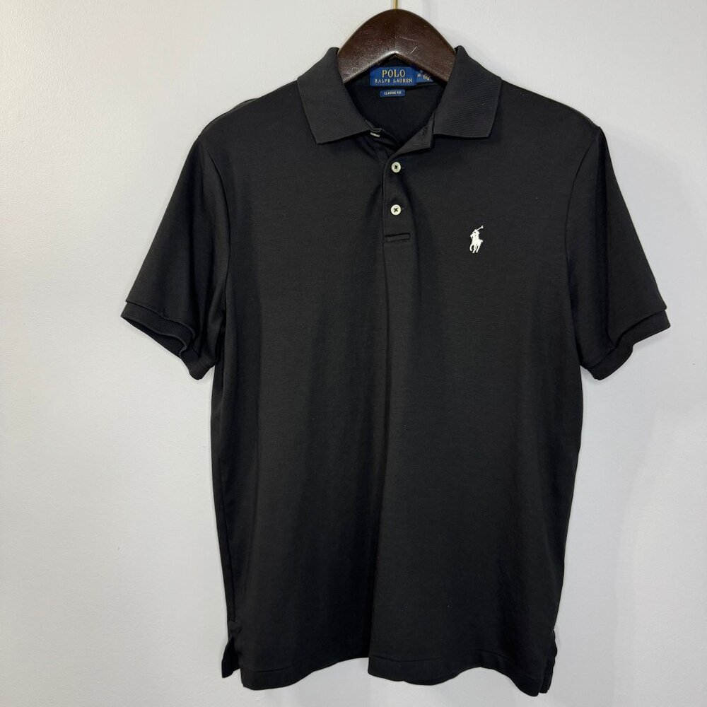 Polo Ralph Lauren Polo Shirt Black Cotton Classic Fit Men’s M